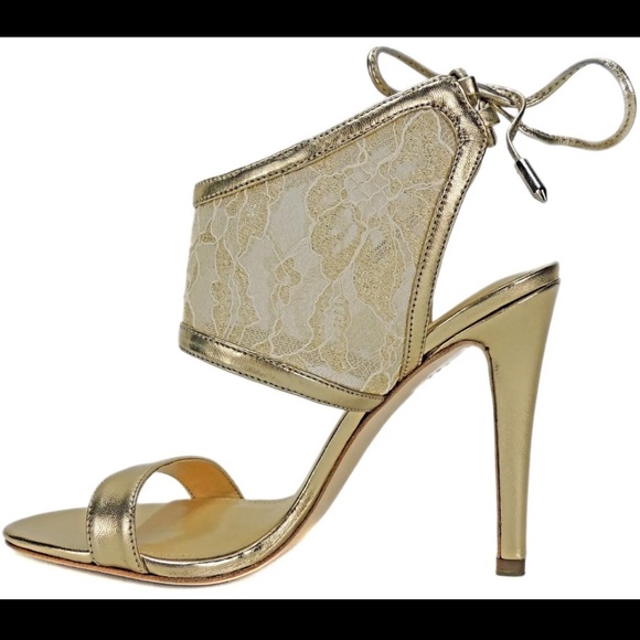 Ivanka Trump Daza Gold Multi Fabric Heels - Picture 3 of 11